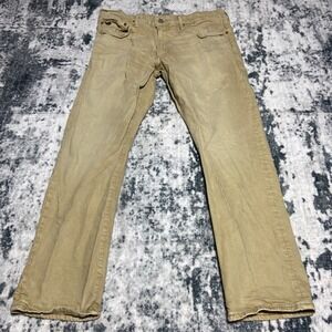 Polo Ralph Lauren Varick Slim Straight Tan Khaki Jeans Mens Size 36x30